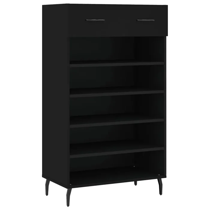 vidaXL Zapatero madera de ingeniería negro 60x35x105 cm