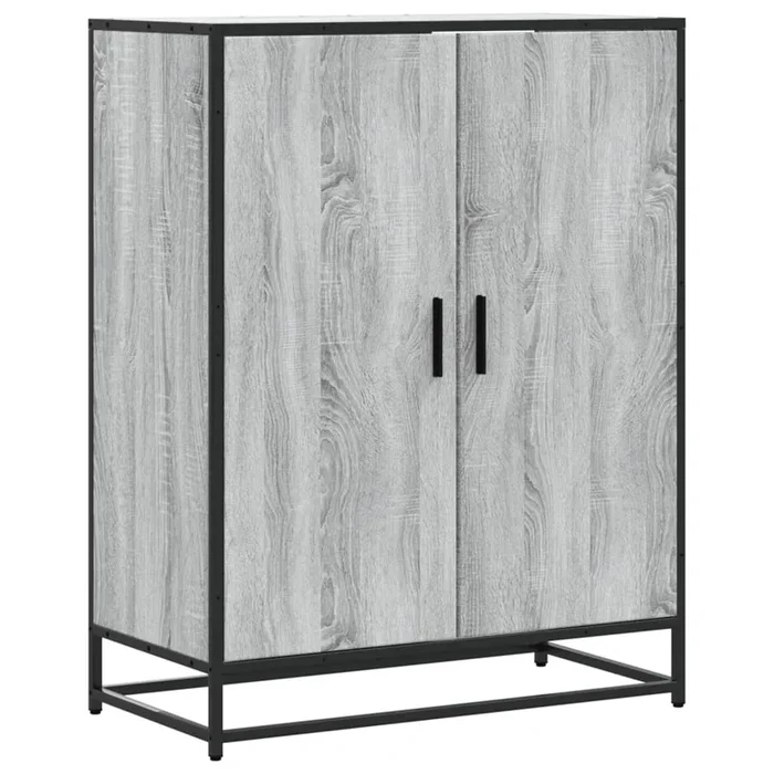vidaXL Zapatero madera de ingeniería y metal gris Sonoma 75x38x97,5 cm (3)