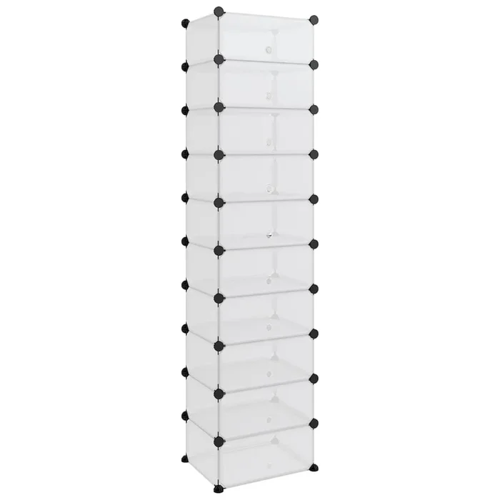 vidaXL Zapatero PP transparente 44x32x174 cm