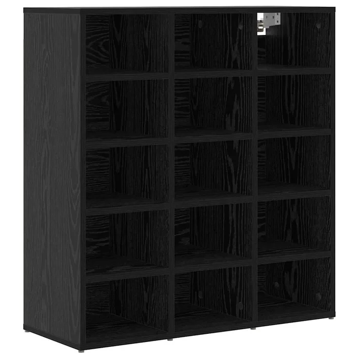 vidaXL Zapatero Roble negro 77.5 x 30 x 83.5 cm Madera contrachapada