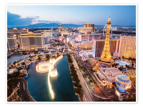 View on Bellagio fountain and the Strip, Las Vegas, Nevada, USA de Matteo Colombo