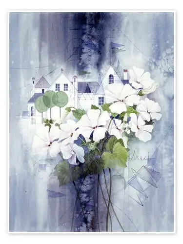 View with sweet peas de Franz Heigl Advocate Art