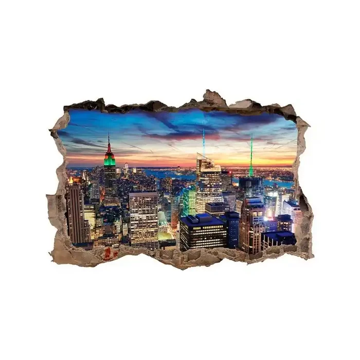 Vinilo Decorativo 3D NUEVA YORK DE NOCHE V3DA013