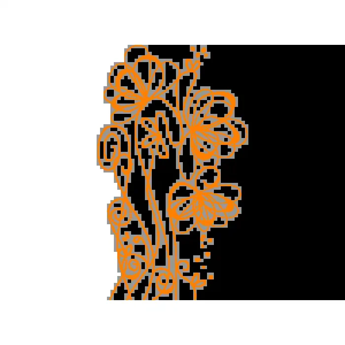 Vinilo Decorativo Floral FL060, Grande, Naranja 8208-04, Original