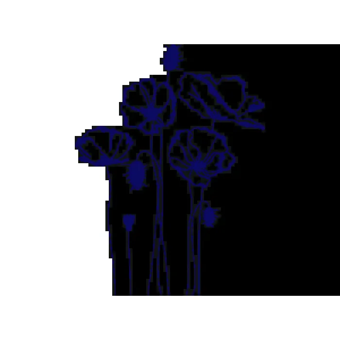 Vinilo Decorativo Floral FL099, Grande, Azul Oscuro 8238-01, Original