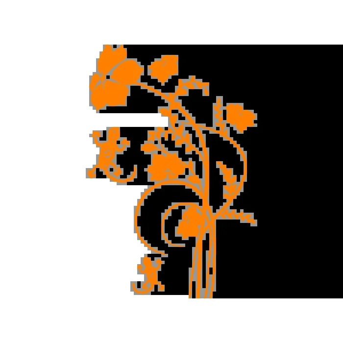 Vinilo Decorativo Floral FL121, Grande, Naranja 8208-04, Original