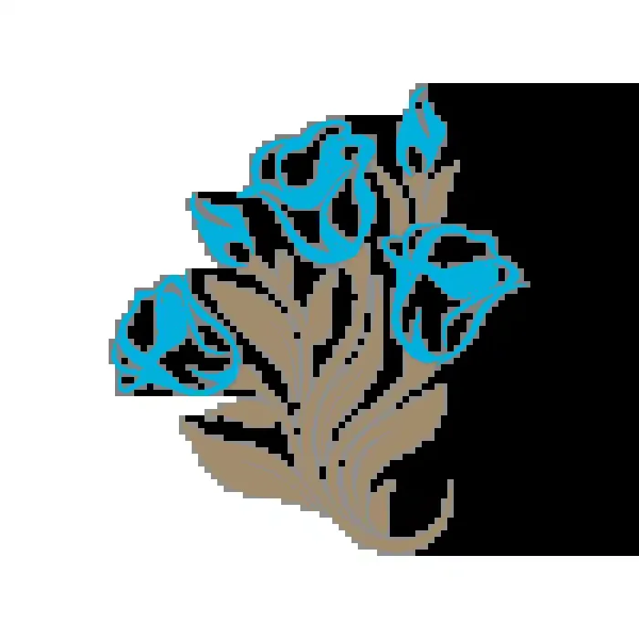Vinilo Decorativo Floral FL207, Pequeño, Azul Claro 523, Beige Oscuro 8988-14, Invertir