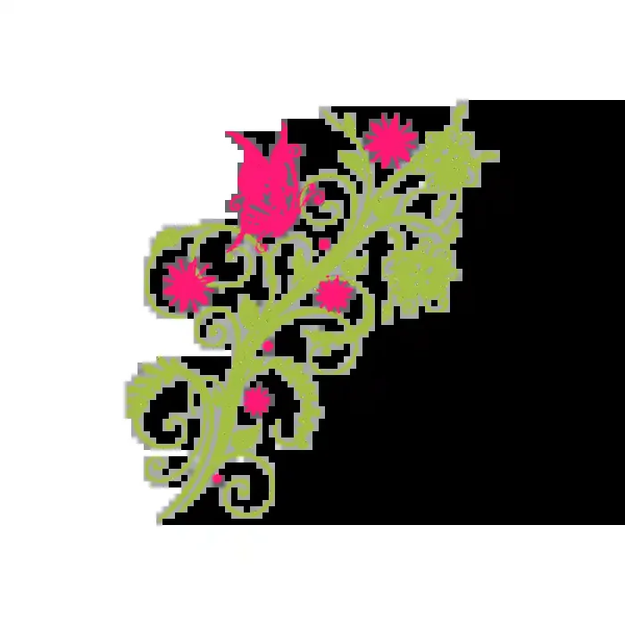 Vinilo Decorativo Floral FL210, Grande, Verde Oasis 8948-26, Magenta 8258-06, Original