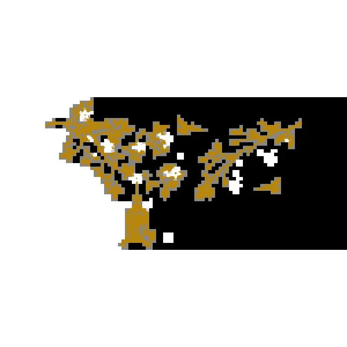 Vinilo Decorativo Floral FL212, Mediano, Oro 8278-00, Blanco 8228-00, Original