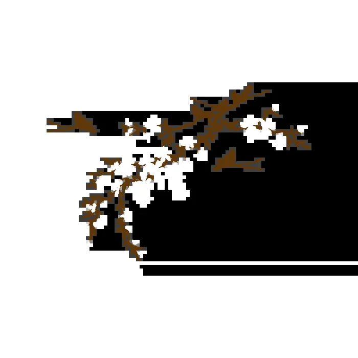 Vinilo Decorativo Floral FL213, Grande, Marron 8282-01, Blanco 8228-00, Invertir