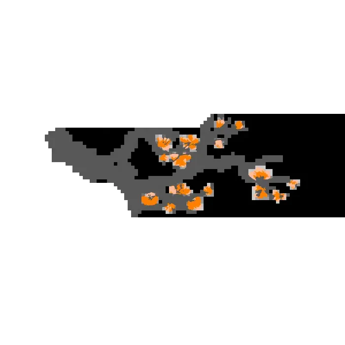 Vinilo Decorativo Floral FL301, Grande, Gris Oscuro 8288-01, Naranja 8208-04, Salmon Suave 8958-22, Original