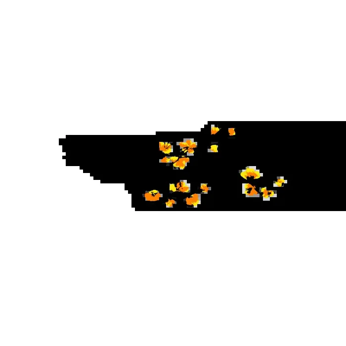 Vinilo Decorativo Floral FL301, Grande, Negro 8288-00, Naranja 8208-04, Amarillo 8208-02, Invertir