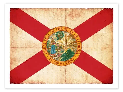 Vintage Flag of Florida in grunge style de Christian Müringer