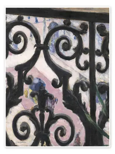 Vista a través de la barandilla del balcón de Gustave Caillebotte Master Collection