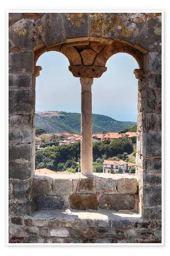 Vista a través de una ventana en la Toscana de Filtergrafia