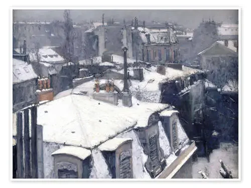 Vista sobre los techos, efecto de nieve de Gustave Caillebotte Master Collection