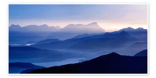 Walchensee with Zugspitze in the evening light de Michael Rucker