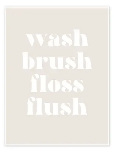 Wash Brush Floss Flush I de Typobox Editors Choice