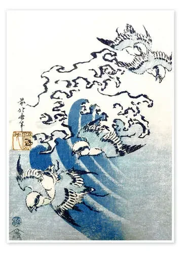 Waves and Birds de Katsushika Hokusai Master Collection