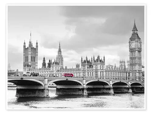 Westminster bridge with look at Big Ben and House of parliament de Edith Albuschat