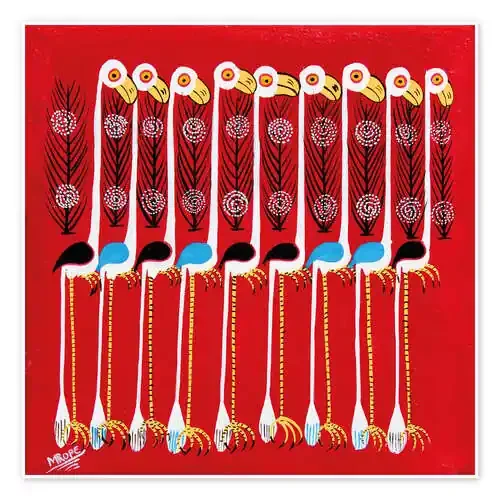 White Flamingos de Mrope Tanzania Art & Licensing