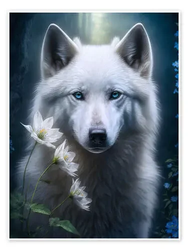 White mystical wolf de Dolphins DreamDesign