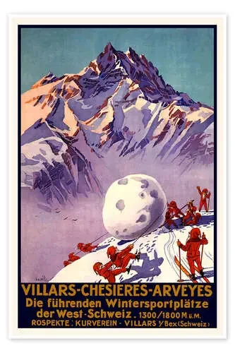 Winter Sports in Villars, Chesieres and Arveyes de Vintage Ski Collection