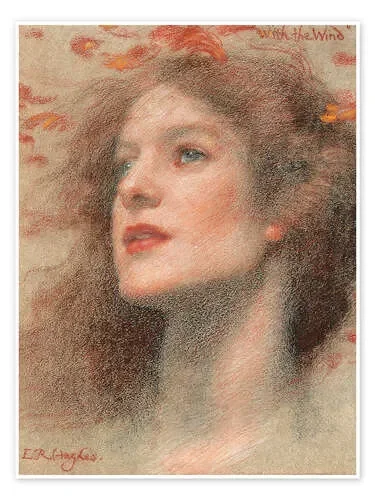 With the Wind de Edward Robert Hughes Bridgeman Images
