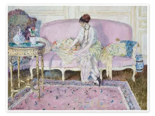 Woman Seated on Sofa in Interior, 1914 de Frederick Carl Frieseke Bridgeman Images
