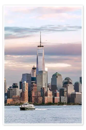 World trade center and Manhattan skyline at sunset, New York city, USA de Matteo Colombo
