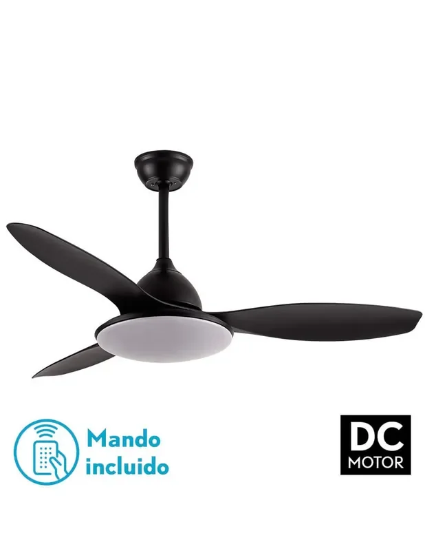 Yael Ventilador de Techo Negro Fabrilamp