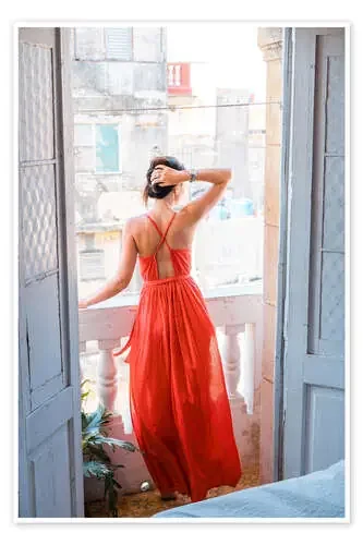 Young attractive woman in red dress Editors Choice