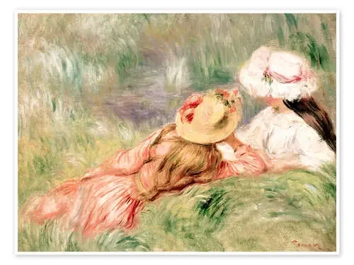 Young Girls on the River Bank de Pierre-Auguste Renoir Bridgeman Images